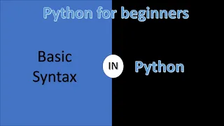 Basic syntax Python Tutorial part 3