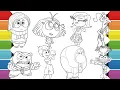 Inside Out 2 Coloring Book Compilation Joy Sadness Anger Fear Disgust Anxiety Envy Embarrassment
