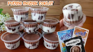 resep puding susu coklat mozaik cup lembut dan kenyal