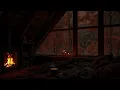 Lagu Rainy Autumn Cabin Ambience by the Window🍂 Cozy Fireplace, Candles \u0026 Relaxing Rain Sounds  for Sleep
