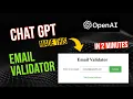 Email Validator Website using Chat GPT in 2 Minutes
