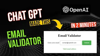Email Validator Website using Chat GPT in 2 Minutes