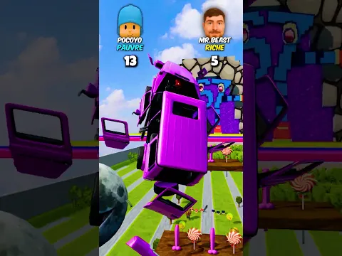 Riche MrBeast vs Pauvre Pocoyo ! Qui gagnera ? dans BeamNG Drive
