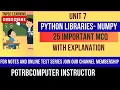 PGTRB Score High 25 Important Numpy MCQS - Python Programming-Unit 7
