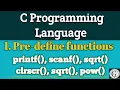 Pre-defined function in C with example