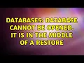Databases Database cannot be opened It is in the middle of a restore 2 Solutions