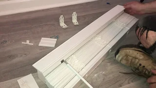 Installing 2 faux wood Venetian window blinds - How to install cordless blinds
