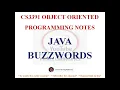 JAVA BUZZWORDS NOTES CS3391 OBJECT ORIENTED PROGRAMMING NOTES 2021 REGULATION CSE SEM3 NOTES