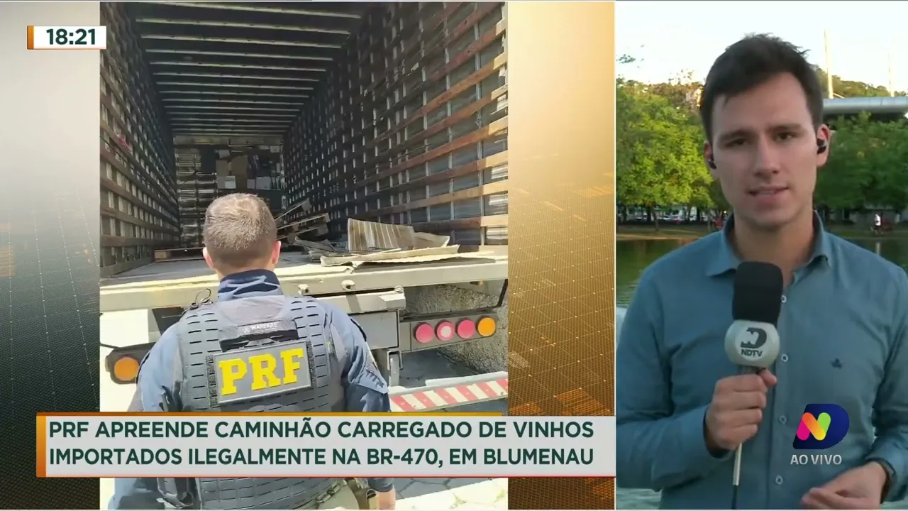 PRF apreende caminhão carregado de vinhos importados ilegalmente