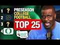 Preseason College Football Top 25 Rankings No Bias