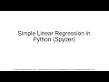 Simple Linear Regression in Python Spyder