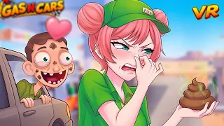 اشتغلت في أقرف محطة بنزين 🤢 بالواقع الافتراضي! | Gas N Cars VR