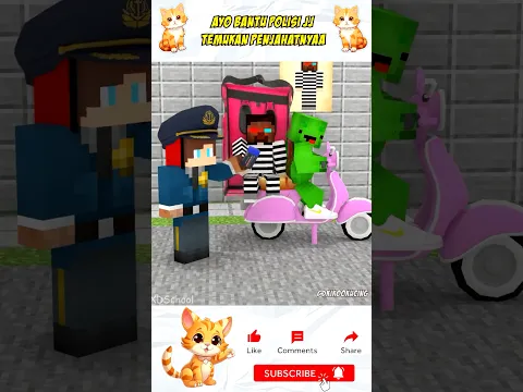 Bantu polisi JJ temukan buronan Penjahatnya😱#shorts #minecraft