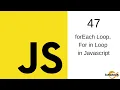 Javascript Tutorial in Hindi - 47 foreach loop in javascript for in loop in javascript