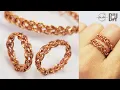 Making simple braided ring couple unisex jewelry from copper wire 1060
