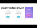 Animated Neumorphic Cards Tutorial using CSS and HTML Full CSS Tutorial for beginners