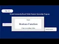 Class recording day 10 Boolean Function
