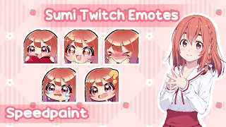 [Speedpaint] Emotes from Sumi Sakurasawa / Rent a Girlfriend [Anime Emotes for Twitch/ Etsy Store]