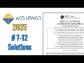 Questions 7-12 USNCO 2025 Local Exam Solutions