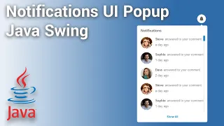Notifications UI Popup using Java Swing - GlassPane Popup