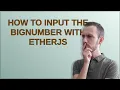 How to input the bignumber with etherjs