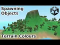Procedural Terrain Generation - Colours Spawning random objects in Unity