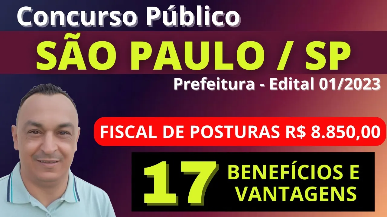 175 VAGAS. Análise do Edital. SÃO PAULO SP. Fiscal de Posturas. Prof. Dê Ribeiro