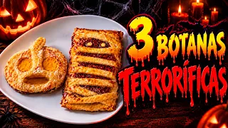 3 BOTANAS DE HOJALDRE para HALLOWEEN ¡Fáciles y Terroríficas! 👻