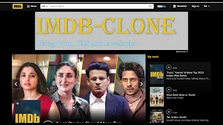 IMDB clone using Html Css and JavaScript