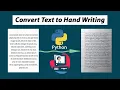 How to convert TEXT to HANDWRITING Python Project