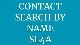 Searching Contacts by Name - SL4A Android
