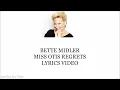 Bette Midler Miss Otis Regrets Lyrics Video