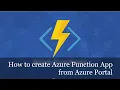 How to Create Azure Function App from Azure Portal