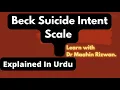 Beck Suicide Intent Scale Questions in Urdu - Suicide