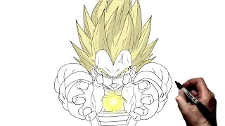 How To Draw Vegeta Final Flash | Step By Step | Dragon Ball