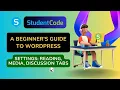 Beginner s Guide to WordPress - Settings Reading Media Discussion Tabs