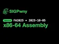FA2025 General x86-64 Assembly 2025-10-05