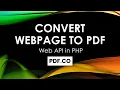 How to onvert Web Page to PDF in PHP using PDF co Web API