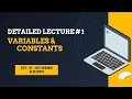 Variables and Constants in Java Best Lecture on YouTube Lecture 01 Code Theory