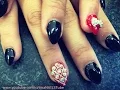 BLACK AND RED STILETTO NAILS