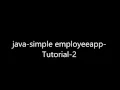 Java simple employee management app Tutorial 2