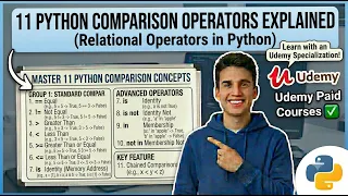 11 Python Comparison Operators Explained Relational Operators in Python Udemy Paid Courses