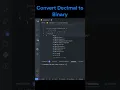 Convert Decimal to Binary using function
