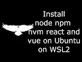 Installing node npm nvm react and vue on Ubuntu in WSL2