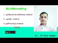 getName setName getId getpriority setPriority in thread in Java