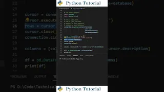 Turn A MySQL Query Into A Pandas Dataframe Python Tutorial