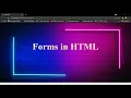 How to create Forms in HTML - part 1
