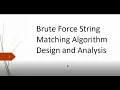 Brute Force String Matching Algorithm design and analysis 14th Lecture DAA IT 201 New