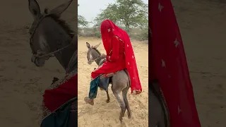 ف ت اة ف ق ير ة ت ر ك ب ال ح م ار و ت ح م ل م ش ك ال م اء ف ي الص ح ر اء 