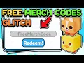 INSANE MERCH CODES GLITCH THIS IS HOW TO GET FREE MERCH CODES IN Pet Simulator X